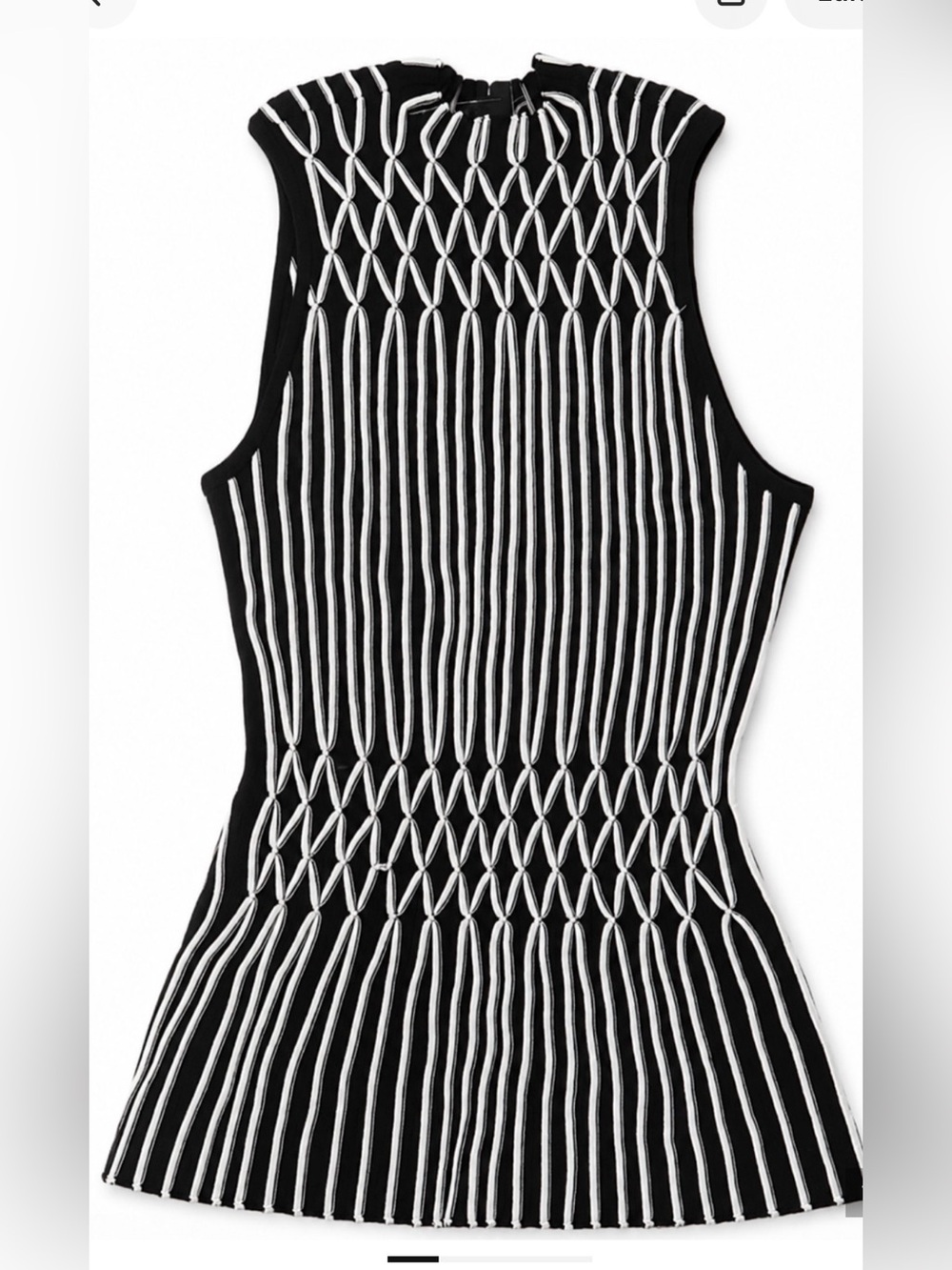 WHITE HOUSE BLACK MARKET WHBM SLEEVELESS MOCK NECK SMOCKED WAIST SWEATER TOP S
